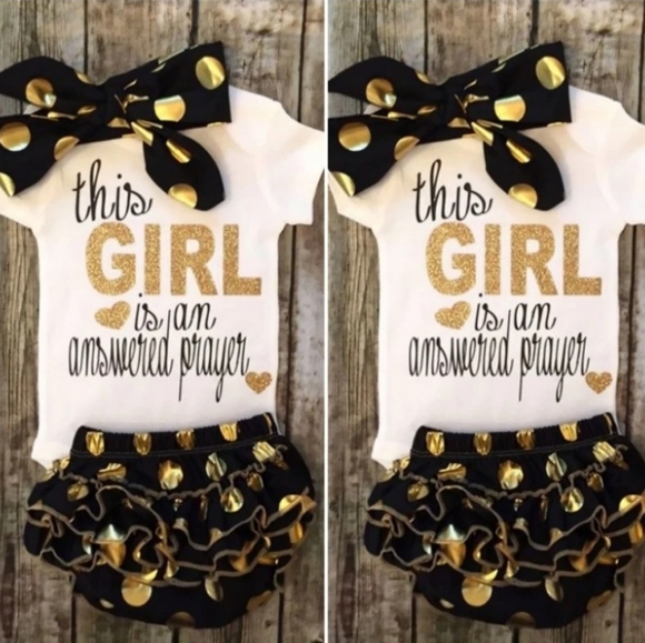 3 PCS newborn baby girl clothes romper shorts dot - Picture 2 of 6